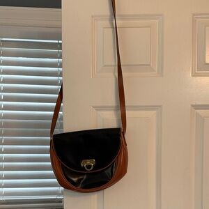 Salvatore Ferragamo Black and Brown Leather Bag